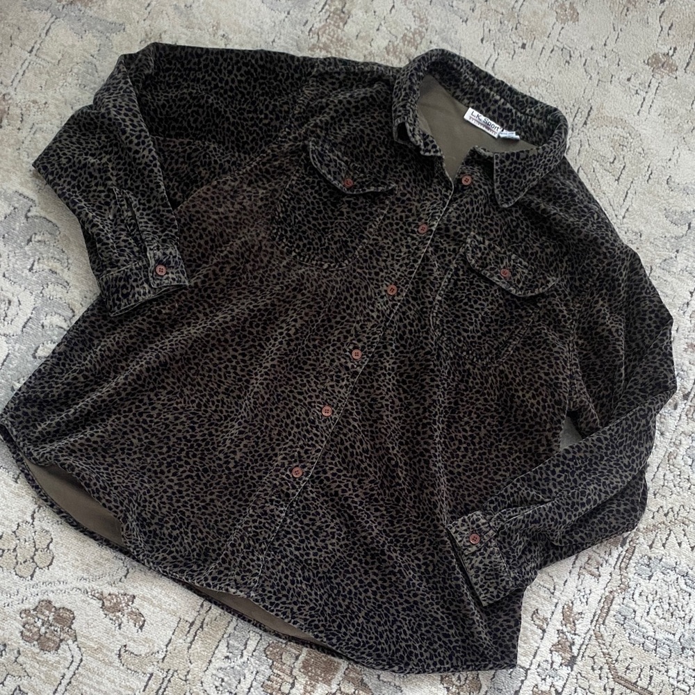 Leopard Print Button-Up Shirt